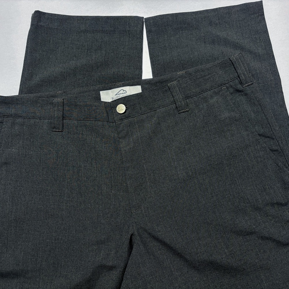 Bluffworks Pants Relaxed Dark Gray Work Performance Golf Mens 36x36 (Act. 36x34)